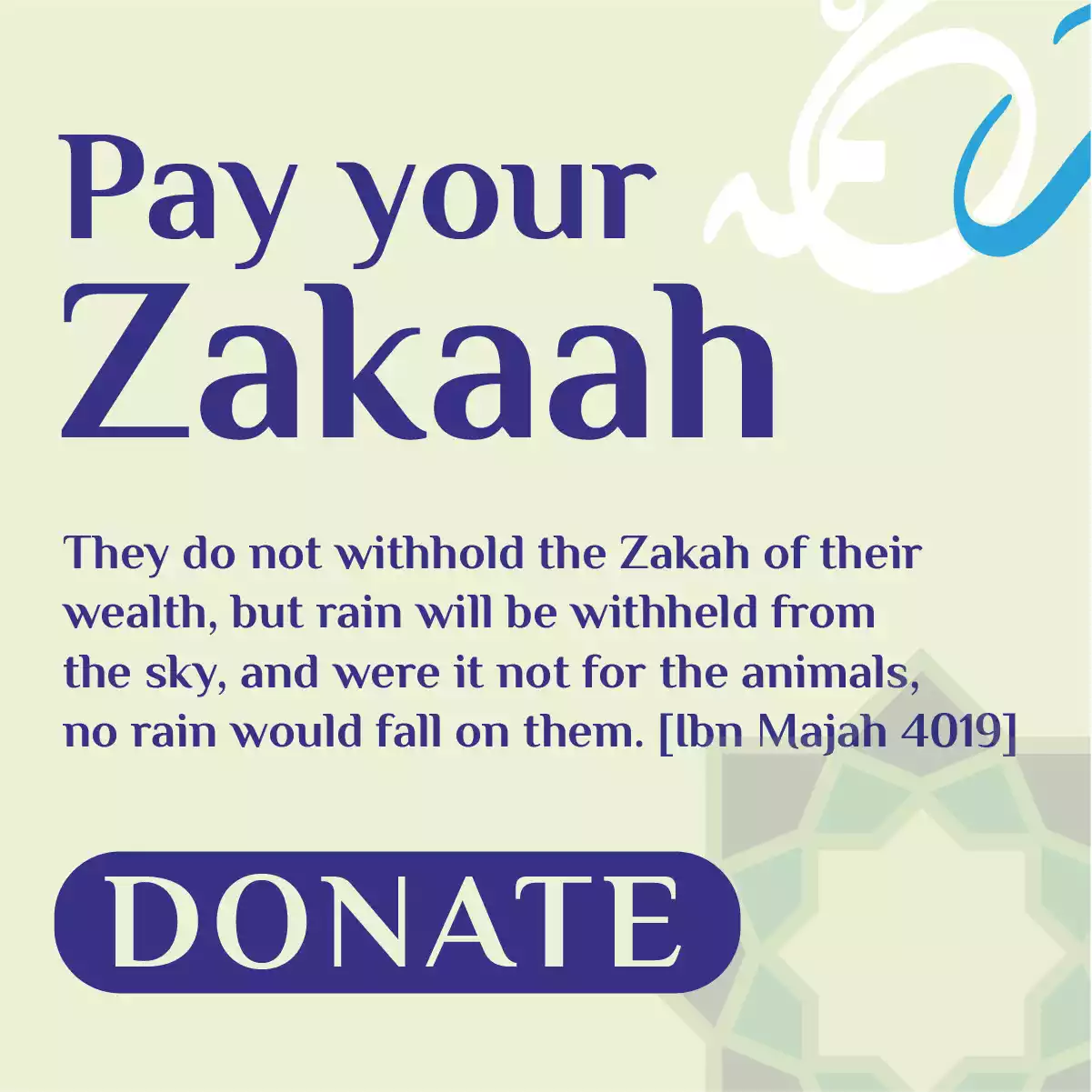 Pay your annual Zakaah online through the Al Rahmah website, fast and secure